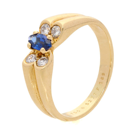 Vintage Van Cleef Arpels Sapphire and Diamond Papillons Ring