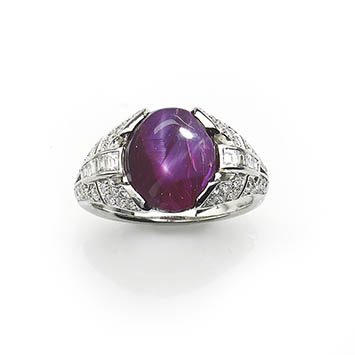 Cabochon Ruby & Diamond Ring