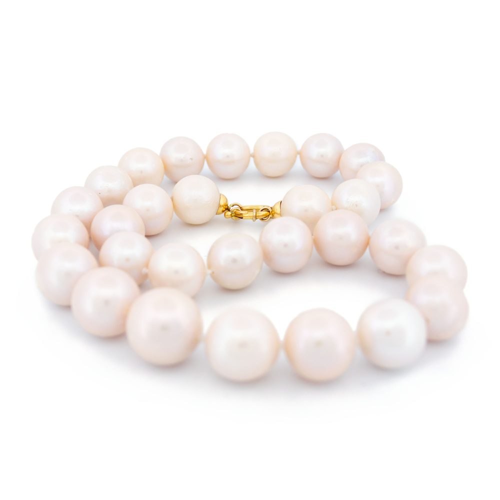 Vintage South Sea Pearl Necklace With Gold Clasp