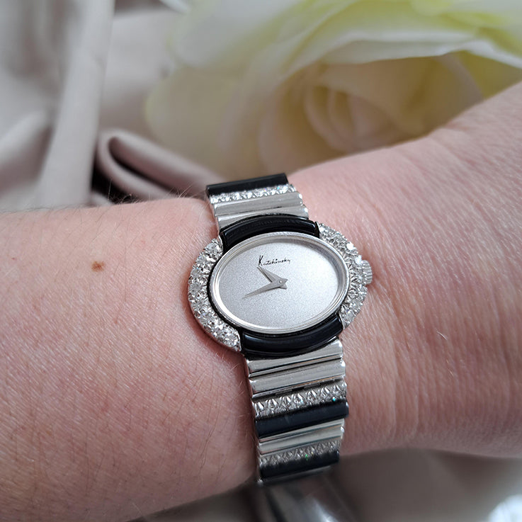 Vintage Kutchinsky Watch by Chopard with Onyx and Diamonds