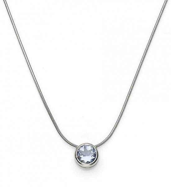 18ct White Gold Aquamarine Pendant
