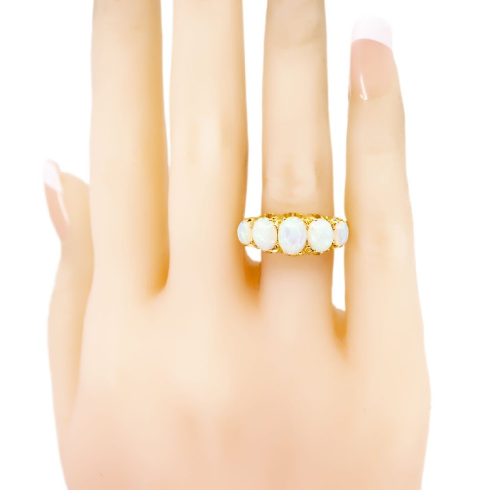 Antique Victorian Five Stone Opal Ring