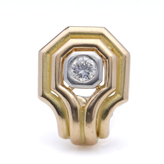 Vintage Chaumet 0.80ct Diamond and 18ct Yellow Gold Clip On Earrings