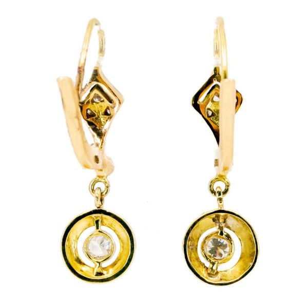 Antique Art Deco Diamond Drop Earrings