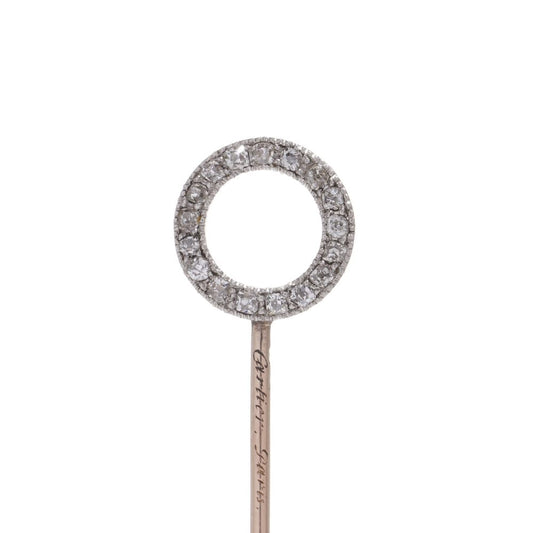 Cartier Art Deco gold and platinum ruby and diamond pin brooch.