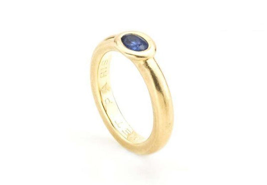 Vintage Chaumet 18ct Gold Blue Sapphire Ring