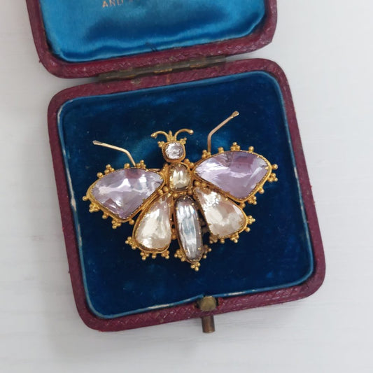 Regency Antique Gem Set Butterfly Brooch