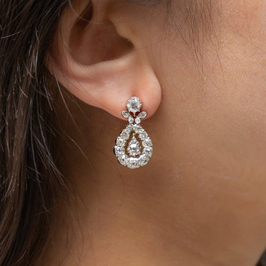 Antique Victorian Diamond Drop Earrings
