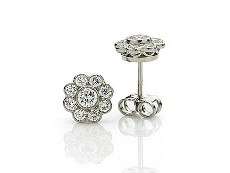 Diamond earrings modern designs at Jewellery Discovery London
