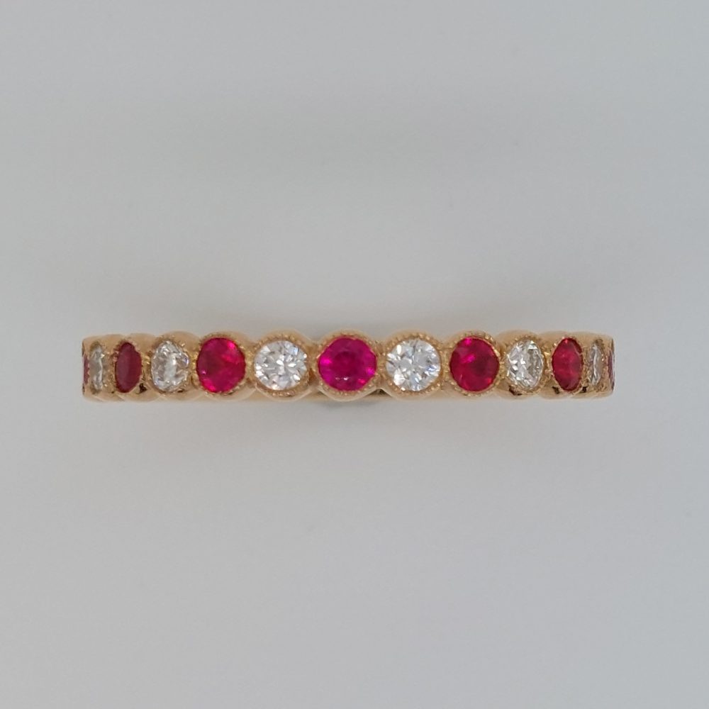 0.34ct Ruby and Diamond 18ct Rose Gold Eternity Ring
