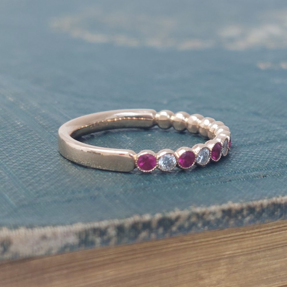 0.34ct Ruby and Diamond 18ct Rose Gold Eternity Ring
