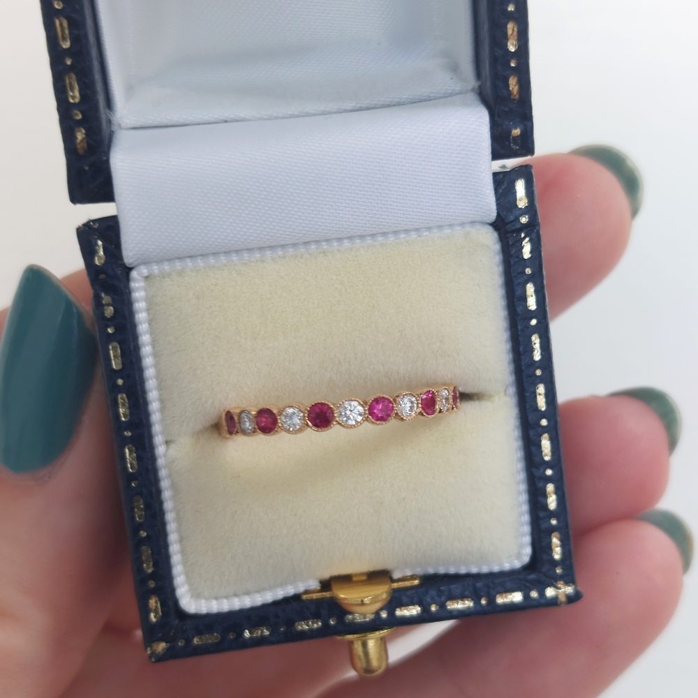 0.34ct Ruby and Diamond 18ct Rose Gold Eternity Ring