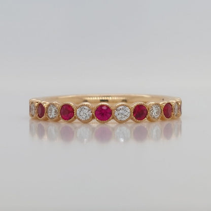 Eternity Rings Ruby diamond yellow gold