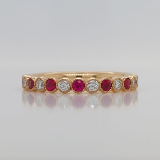 Eternity Rings Ruby diamond yellow gold