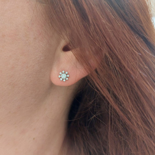 0.45ct Diamond Millegrain Set Cluster Stud Earrings