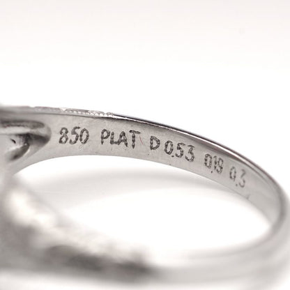 0.53ct Old European Cut Diamond and Ruby Cluster Ring