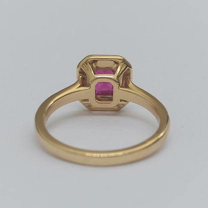 1.46ct Radiant Cut Ruby and Diamond Cluster Ring