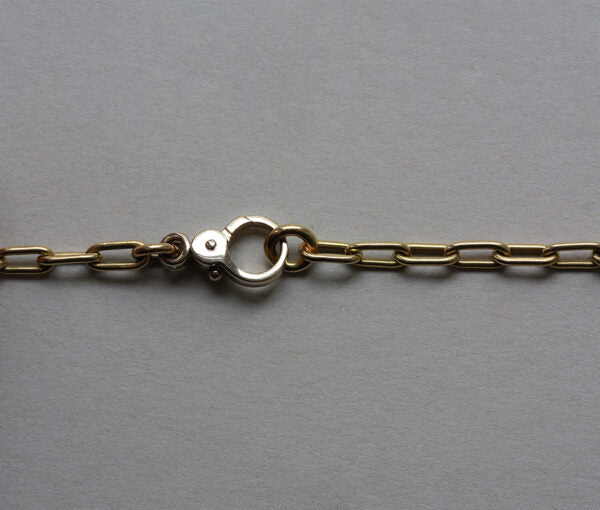 Vintage Italian 18ct Gold Paperclip Chain Necklace Signed by Pomellato, Circa 1980