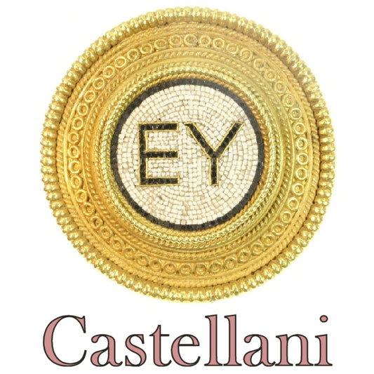 Antique Victorian Castellani Micro Mosaic 18ct Gold Brooch