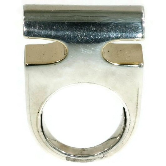 Vintage Chris Steenbergen Silver and Gold Ring