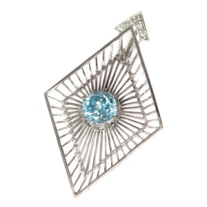 Vintage Chris Steenbergen Diamond and Starlite White Gold Pendant