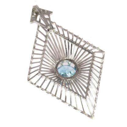 Vintage Chris Steenbergen Diamond and Starlite White Gold Pendant