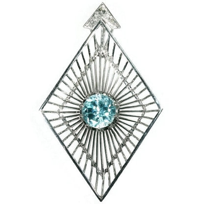 Vintage Chris Steenbergen Diamond and Starlite White Gold Pendant