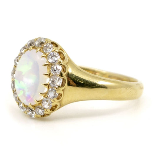 Antique Victorian Opal and Diamond Ring