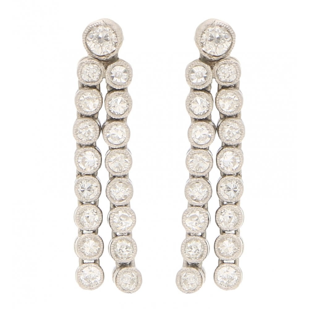 Art Deco Style Diamond Drop Earrings