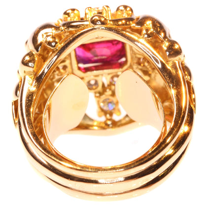 Vintage Fifties Wolfers Ruby and Diamond Ring, 3.40ct total