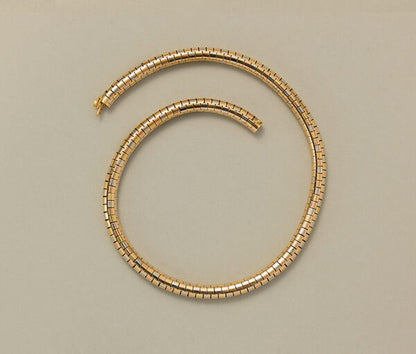 Vintage Tri Colour 18ct Gold Necklace Signed Ricardo Masella from Milan