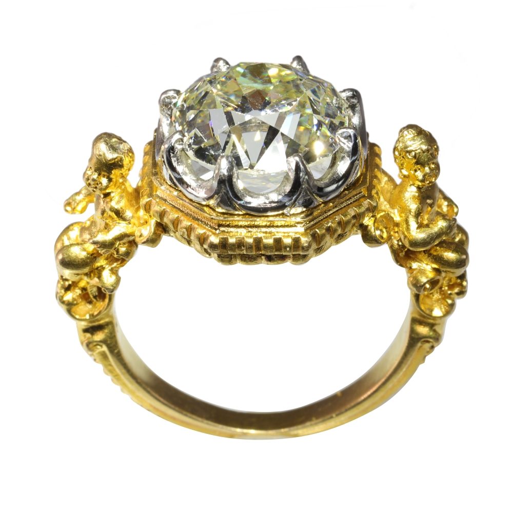Victorian Wiese 4.86 Carat Diamond Ring In 18 Carat Yellow Gold And Platinum