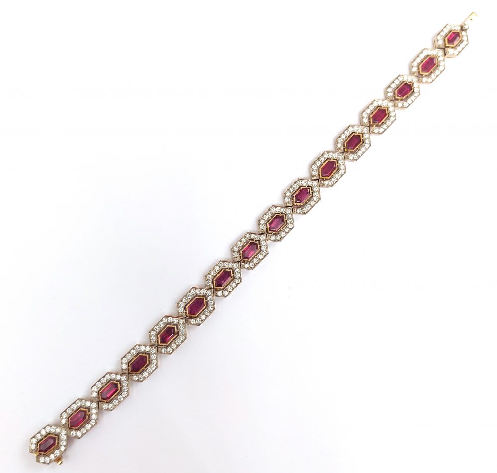 Vintage ruby and diamond bracelet