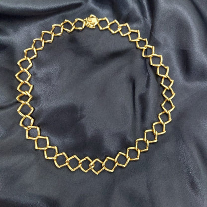 Vintage Paloma Picasso for Tiffany Diamond Gold Link Necklace
