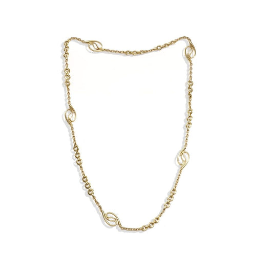 Hermés yellow gold necklace.