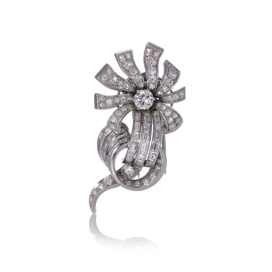 Vintage Cartier diamond brooch in platinum.