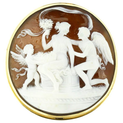 Victorian Carnelian Cameo Brooch, 15ct Yellow Gold, Circa 1870's