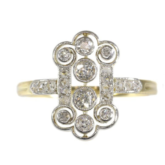 Antique Art Deco Old Brilliant Cut Diamond Ring