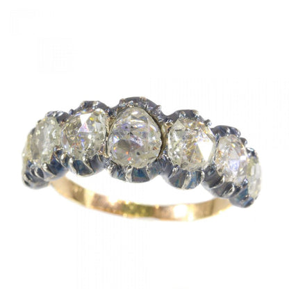 Antique Georgian Rose Cut Diamond Seven Stone Ring