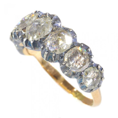 Antique Georgian Rose Cut Diamond Seven Stone Ring