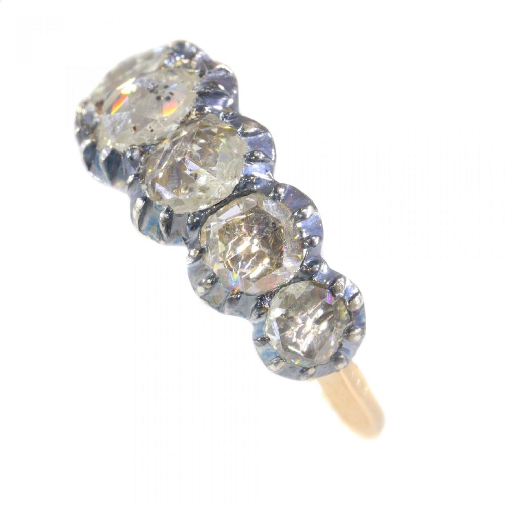 Antique Georgian Rose Cut Diamond Seven Stone Ring