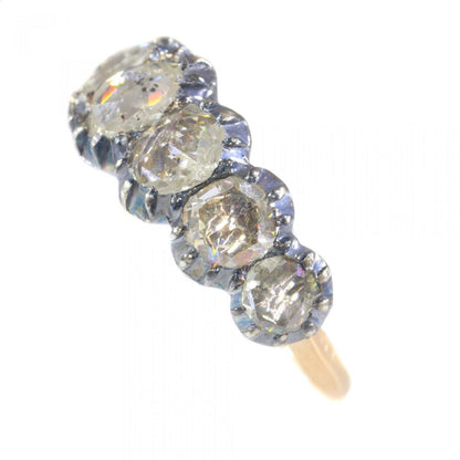 Antique Georgian Rose Cut Diamond Seven Stone Ring