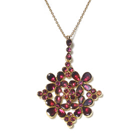 Georgian Garnet pendant brooch 1800 foiled antique