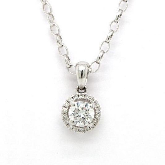 Diamond Jewellery Pendant 0.45ct Diamond and 18ct White Gold Cluster Pendant; An 18ct white gold diamond cluster pendant. Diamonds: total weight 0.45 carats