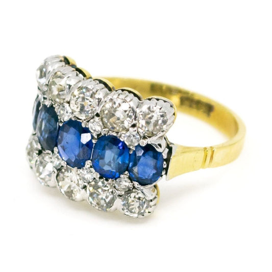 Antique Victorian Sapphire and Diamond Ring