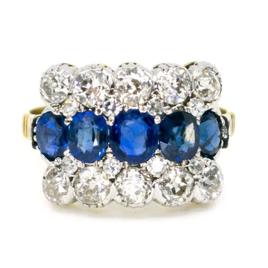 Antique Victorian Sapphire and Diamond Ring