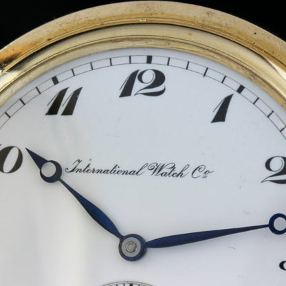 IWC Antique 14ct Gold Presentation Pocket Watch, Ref 800055, mechanical hand winding movement, by International Watch Co., Circa 1900