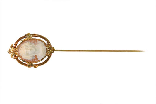 Victorian Antique Cameo Stick Pin Brooch