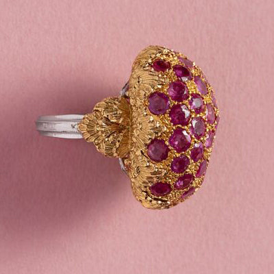 Buccellati Ruby Cluster Bombe Cocktail Ring