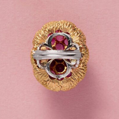 Buccellati Ruby Cluster Bombe Cocktail Ring
